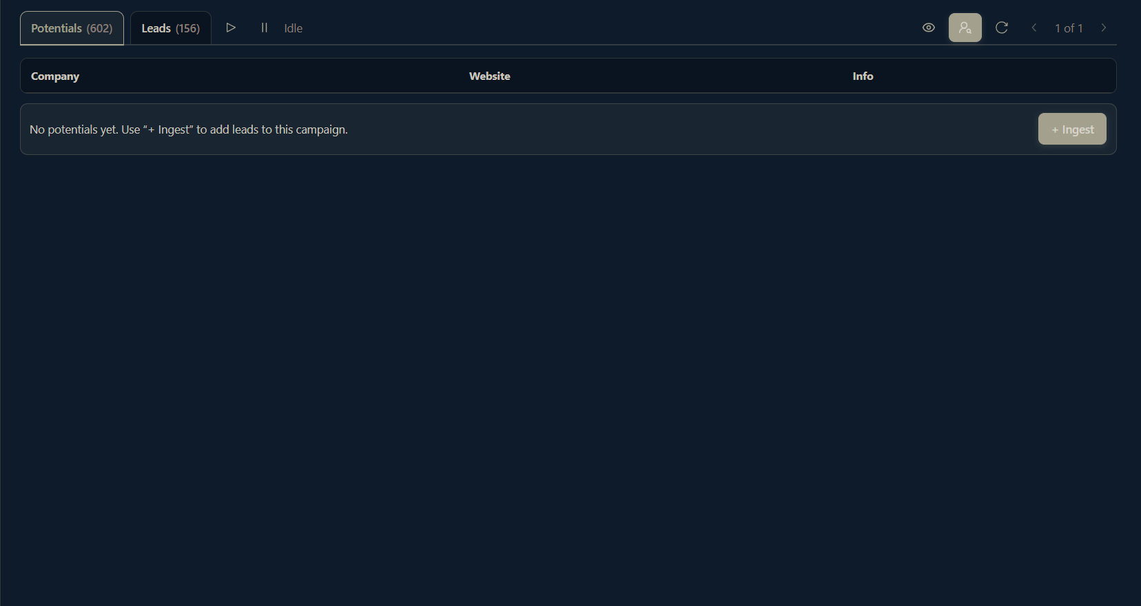 Ingest potential leads